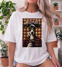 Laden Sie das Bild in den Galerie-Viewer, Weit geschnittenes bedrucktes T‑Shirt - 100% Baumwolle - 2206-161: Schwarz / Eine Größe