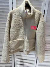 Laden Sie das Bild in den Galerie-Viewer, Sherpa-Jacke mit Reißverschluss: Beige / Eine Größe