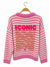 Laden Sie das Bild in den Galerie-Viewer, Gestreifter ICONIC-Pullover – neu interpretierter maritimer Stil AP196: Bordeaux / Standardmäßig / Eine Größe