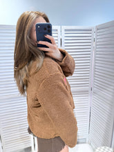 Laden Sie das Bild in den Galerie-Viewer, Jacke aus Plüschstoff mit Reißverschluss: Schokolade / SIE