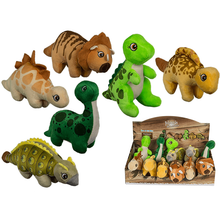 Laden Sie das Bild in den Galerie-Viewer, Plüsch-Dinosaurier, ca. 16 cm, 6 Varianten, 12 Stück im Display