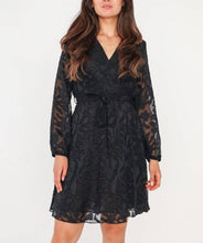 Laden Sie das Bild in den Galerie-Viewer, 11527-SCHWARZ Wickelkleid kurz: Schwarz / 1 S/M 1 M/L