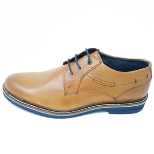 Schnürschuh Tom Tailor Shoes Leder Cognac